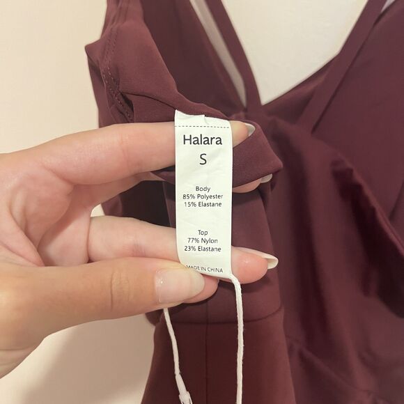 NWT Halara Breezeful Pocket Quick Dry Slip Romper in Amaranth Women's Size Small - Picture 5 of 10